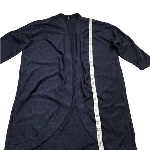 H&M - Open-Front Cardigan Sweater w/ 3/4 Sleeve Navy Blue XS (Oversized) - Picture 11 of 12